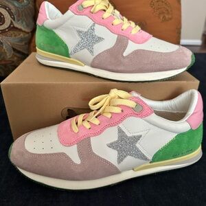 Vintage Havana Pink and Green Star Sneakers